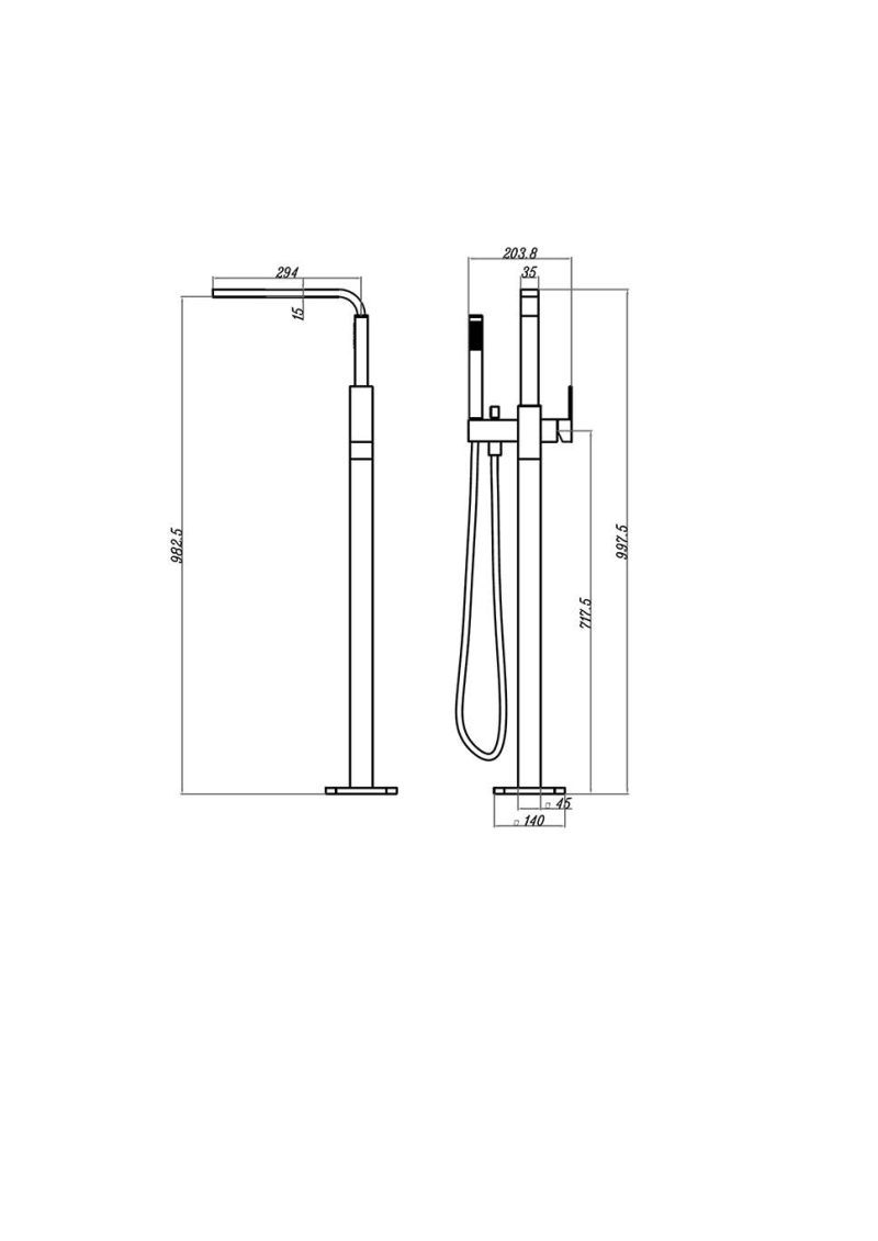 Chao Freestanding Bath Mixer With Hand Shower - Image 2