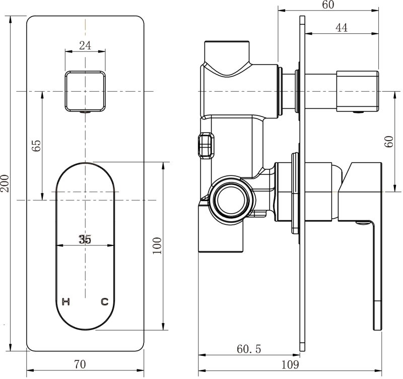 Eva Mini Shower Diverter Mixer - Image 2