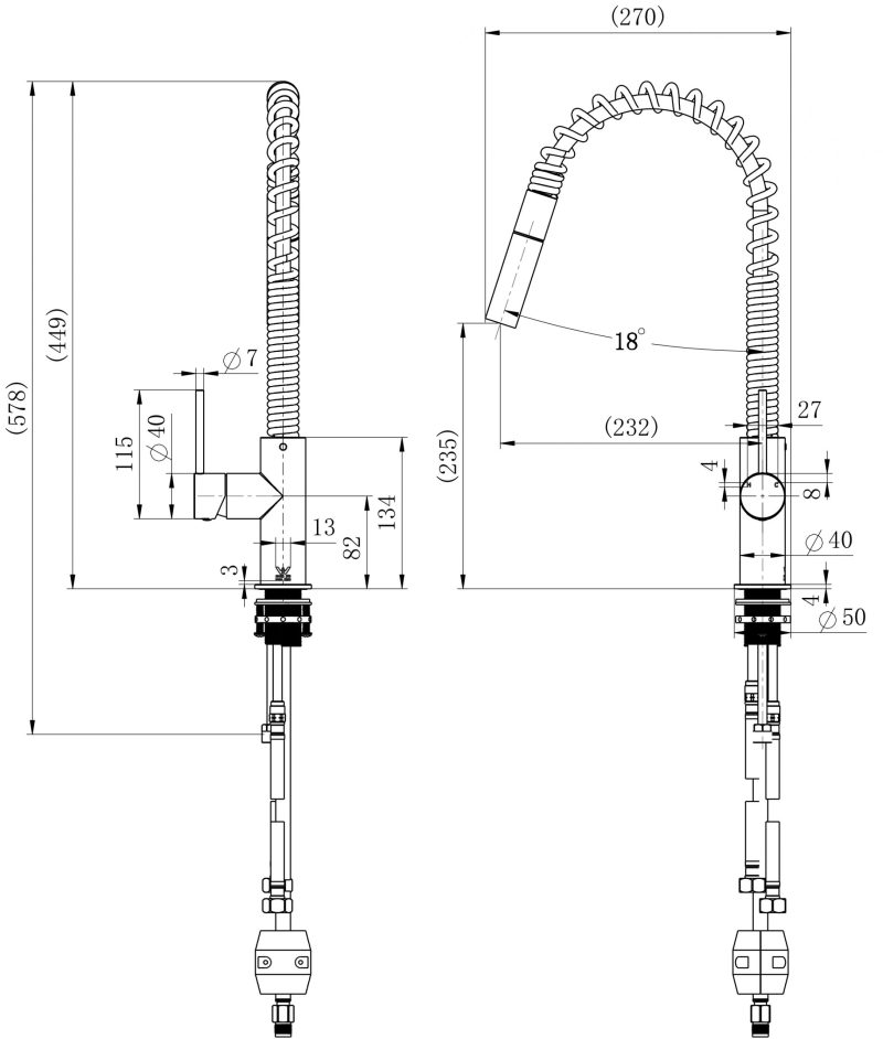 Star Mini Spring Pull Out Kitchen Mixer - Image 2