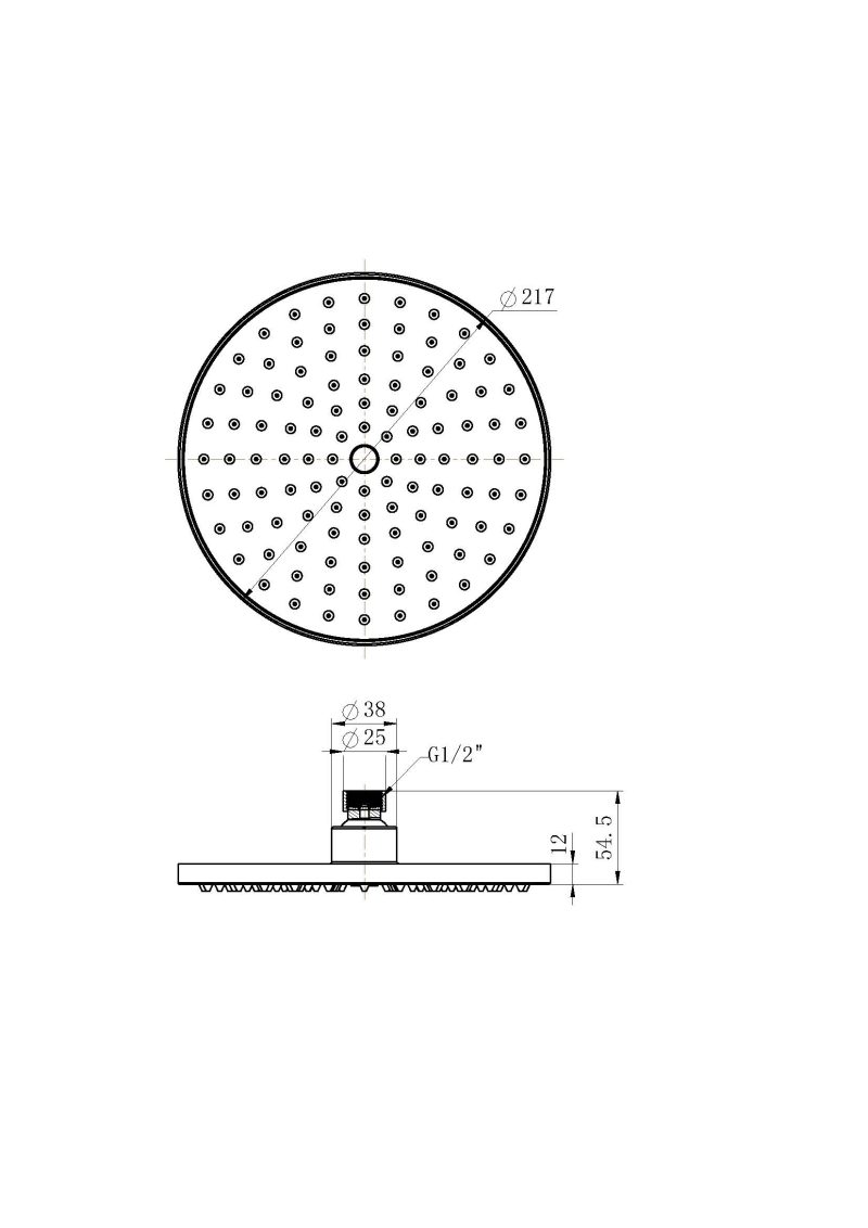 Round Shower Head 215mm - Image 2