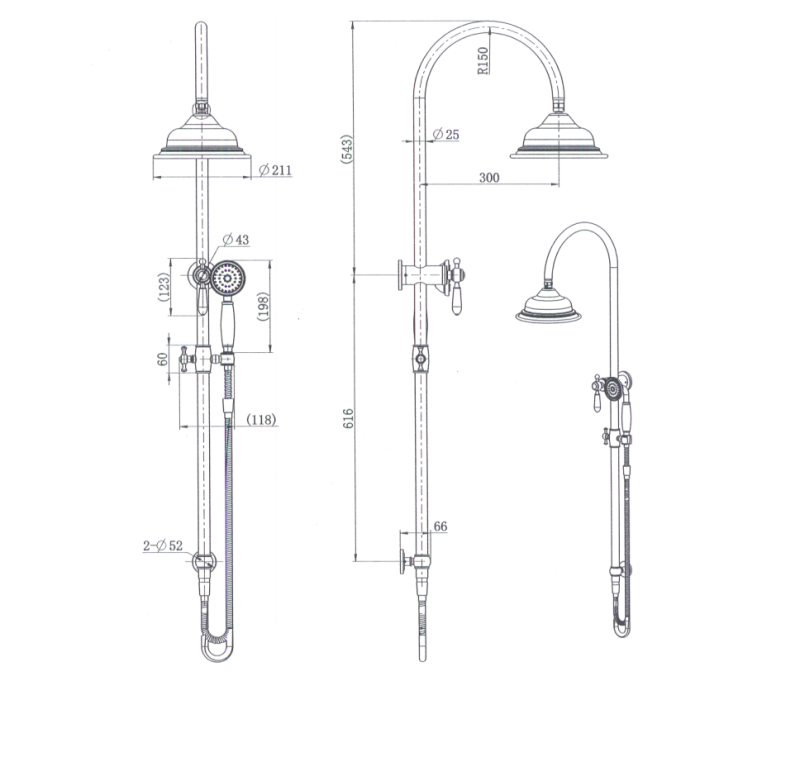 Bordeaux Shower Column Set - Image 2