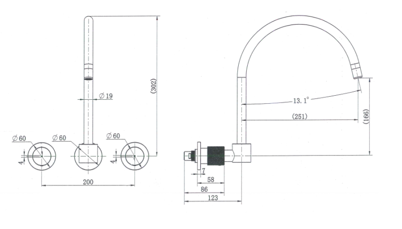 Cadence Wall Sink Set 1/4 Turn - Image 2