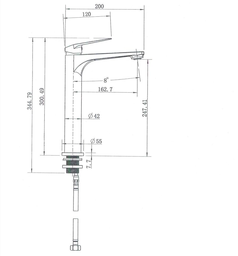 Cascade High Rise Basin Mixer - Image 2