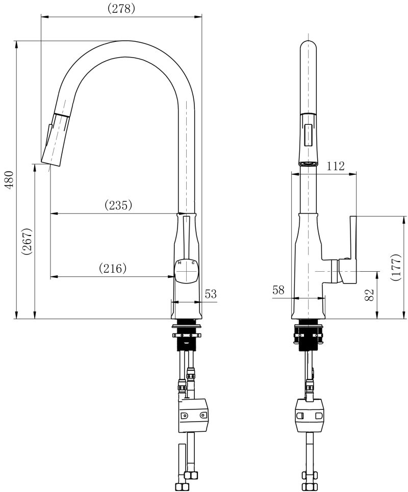 Helena Pull-Out Kitchen Mixer - Image 2