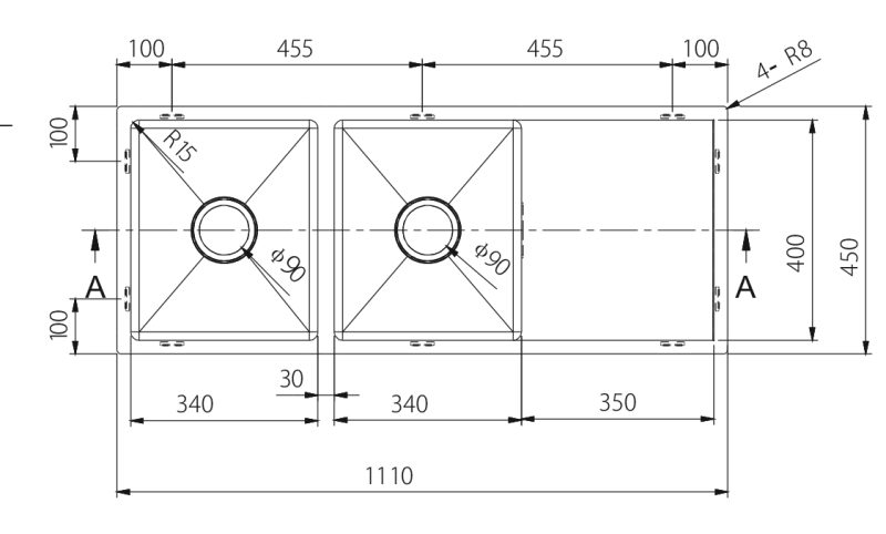 Double Bowl Stainless Steel Sink 22L+26L - Image 2