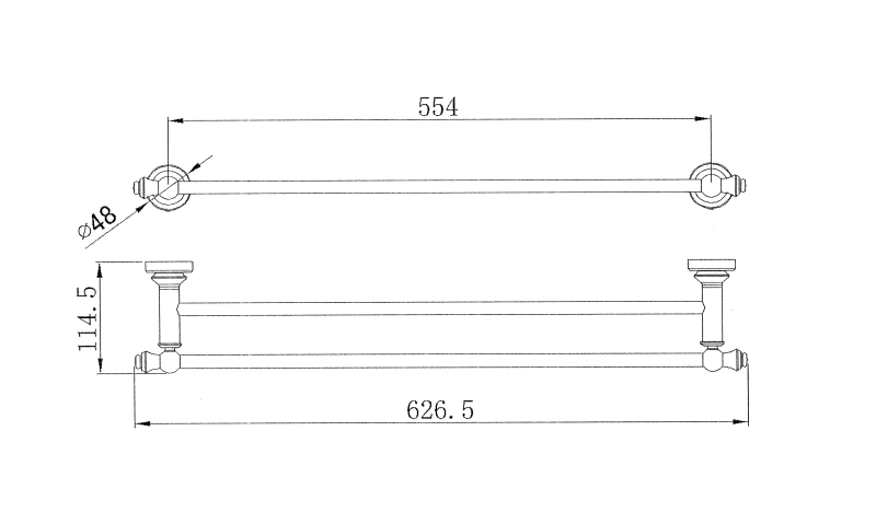 Medoc Double Towel Rail 600mm - Image 2