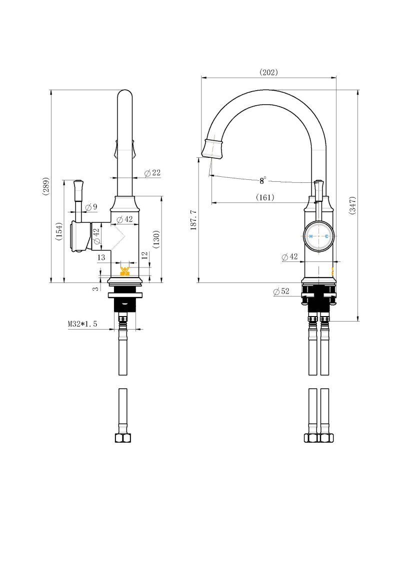 Montpellier Gooseneck High Rise Basin Mixer - Image 2