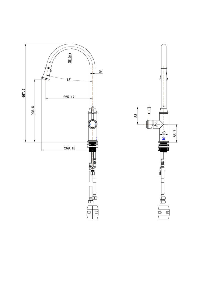 Montpellier Pull-Out Kitchen Mixer - Image 2