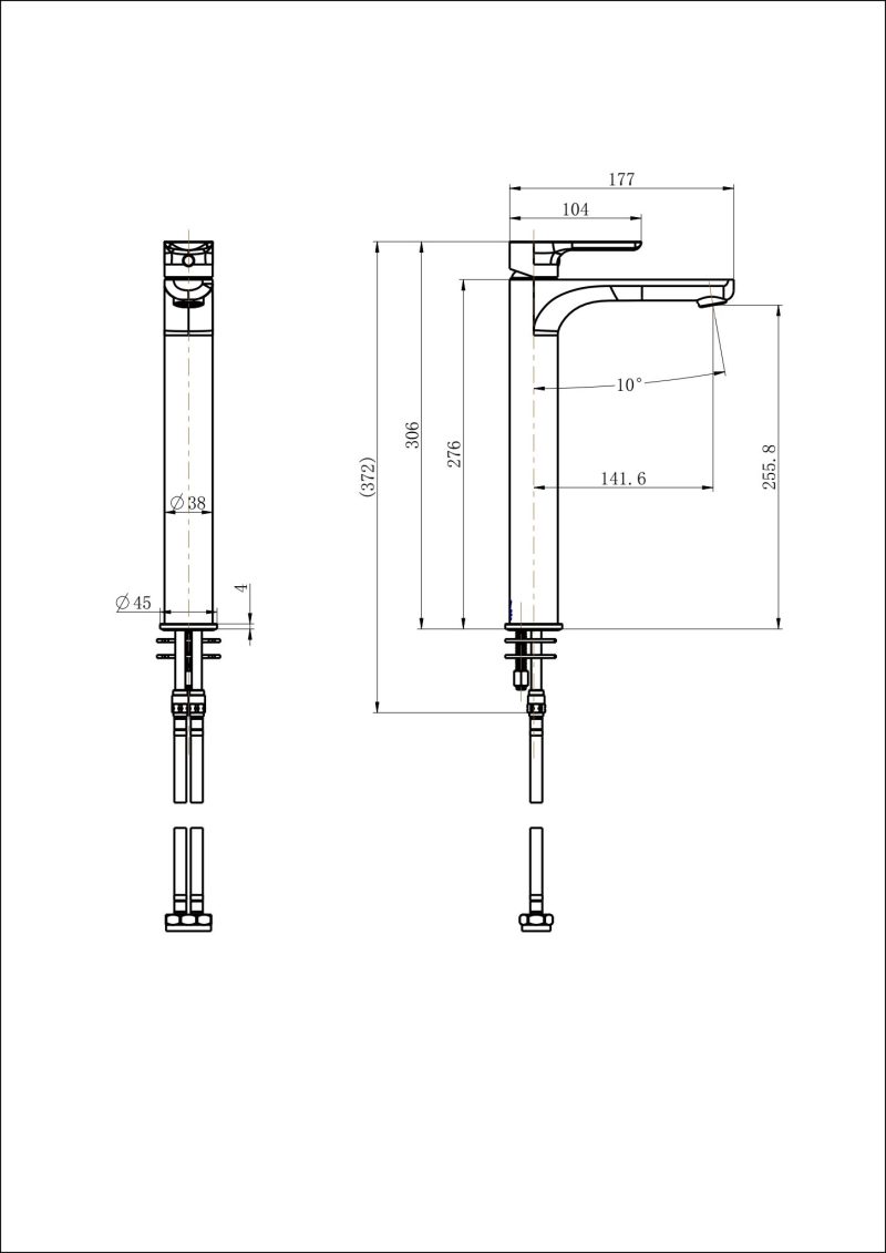 Nova High Rise Basin Mixer - Image 3